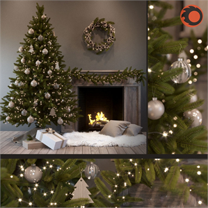 Modern Christmas Tree Gift Box Ornament Ornament 3d model